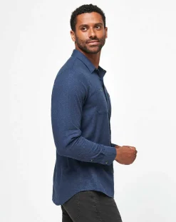 Cloud Flannel Button-Up