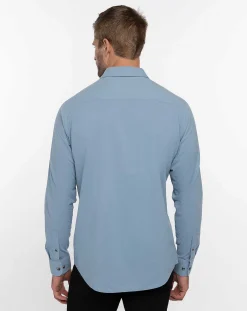 Cloud Flannel Button-Up