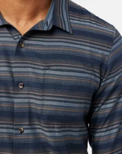 Cloud Flannel Stripe Button-Up