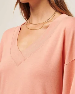 Cloud Terry Vneck Top
