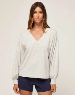 Cloud Terry Vneck Top
