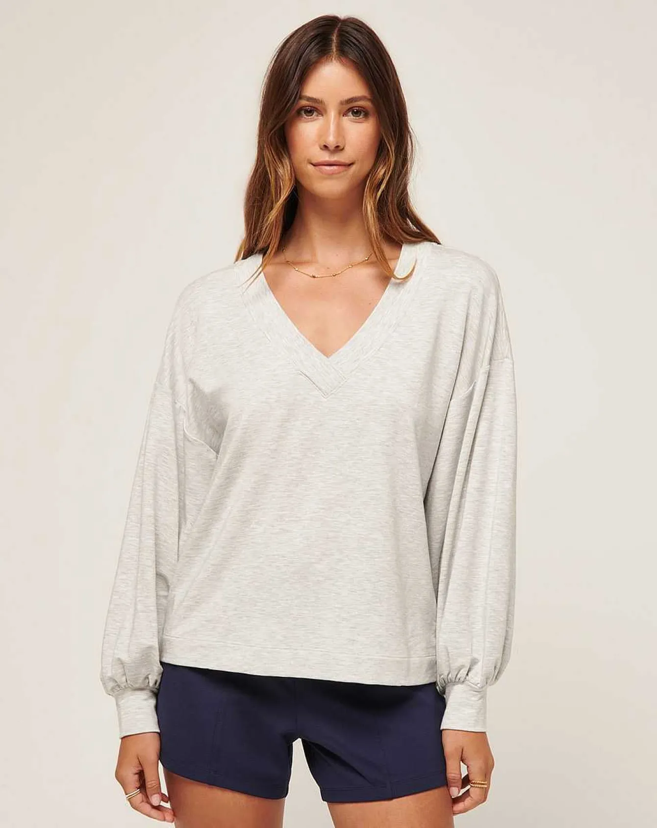Cloud Terry Vneck Top